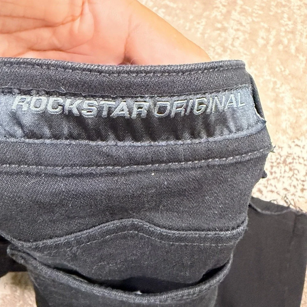 Rockstar Original Jeans Mens 32x36‎ Black Flare Super Stack Cargo Punk Grunge